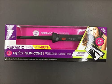 Tyche Ceramic Teflon Rod | Slim-Cone Curling Iron – 3/8' to 3/4' - ANNS BEAUTY SUPPLY